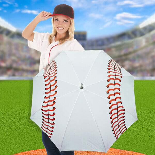 Woman holding Baseball Canopy Golf Umbrella