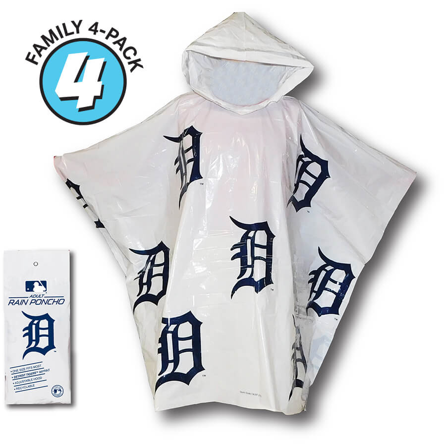 Detroit Tigers Stadium Rain Ponchos - Umbrellashop.com